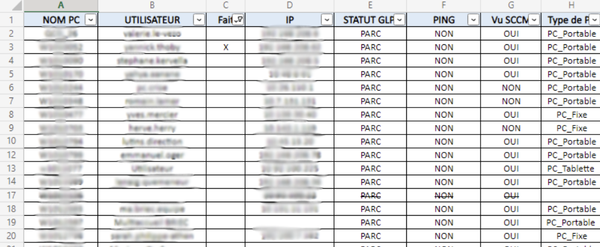 Excel tracking