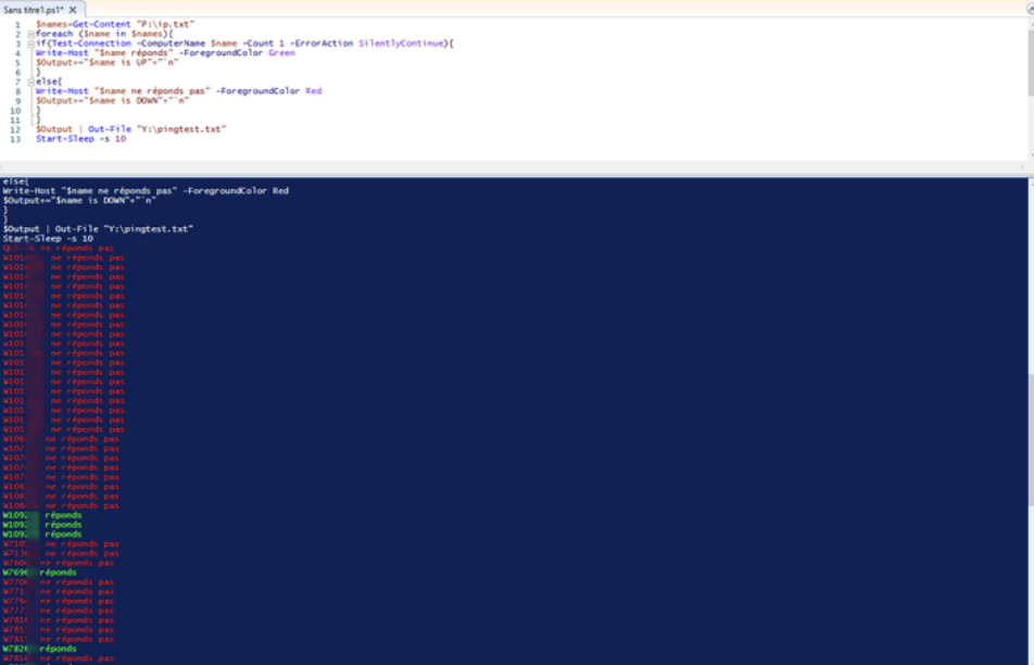 PowerShell ping script