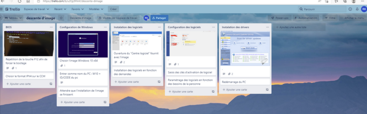 Trello project board