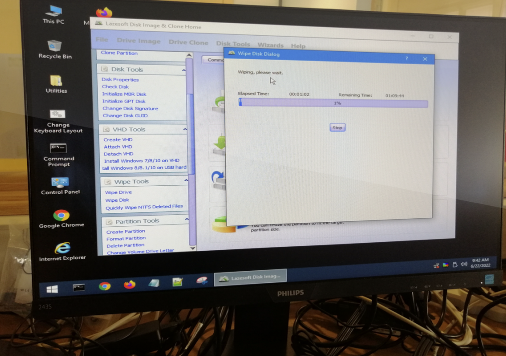 Disk wiping