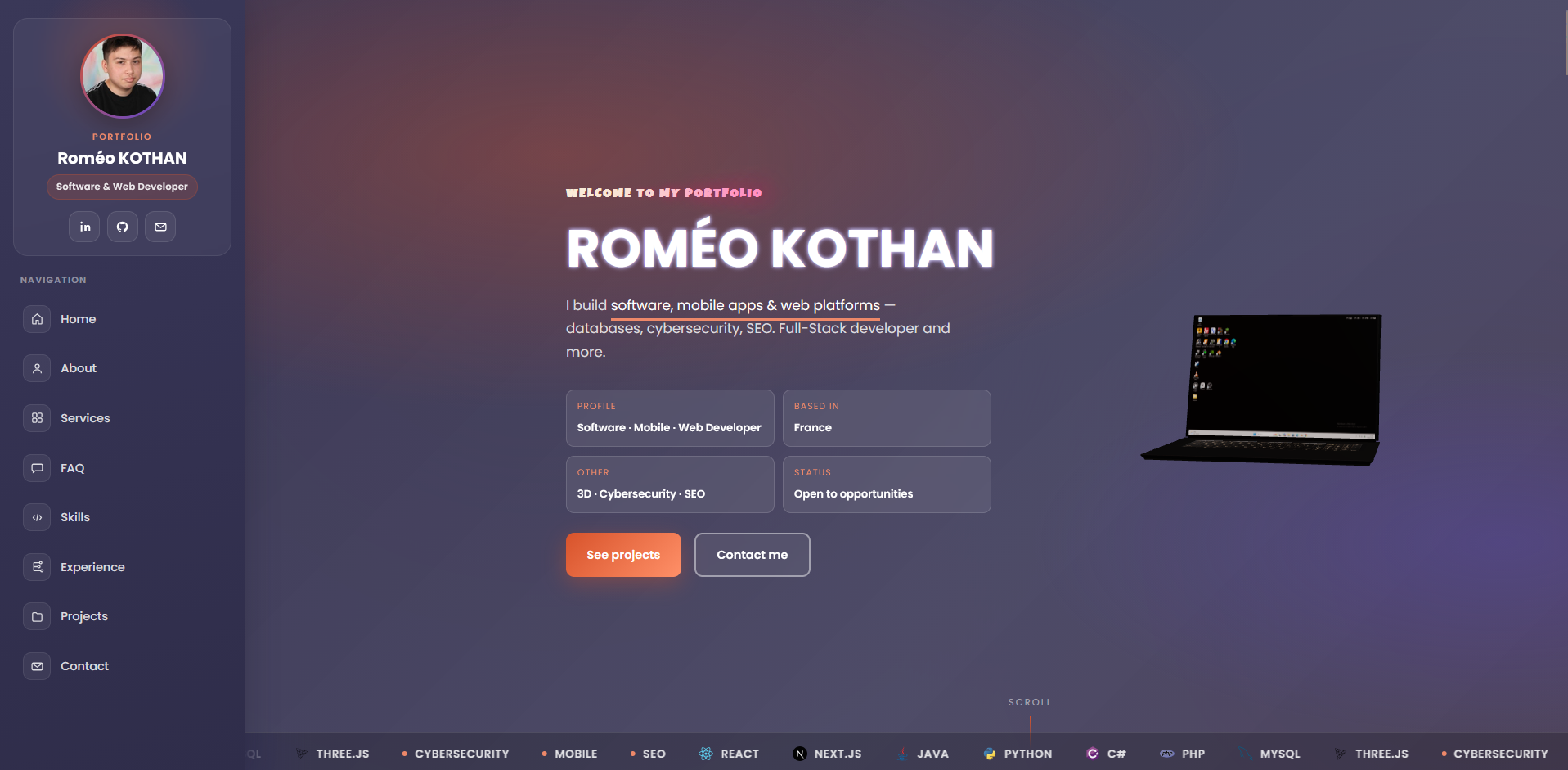 Screenshot of This portfolio