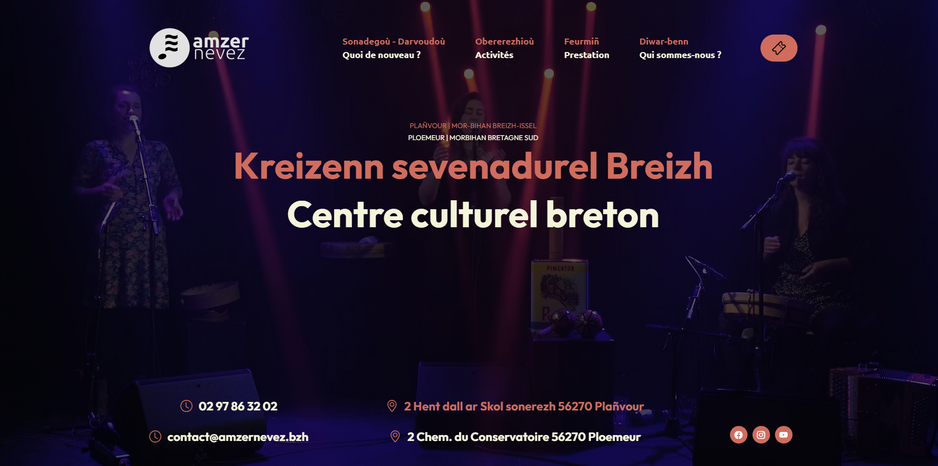 Screenshot of Amzer Nevez — full website rebuild